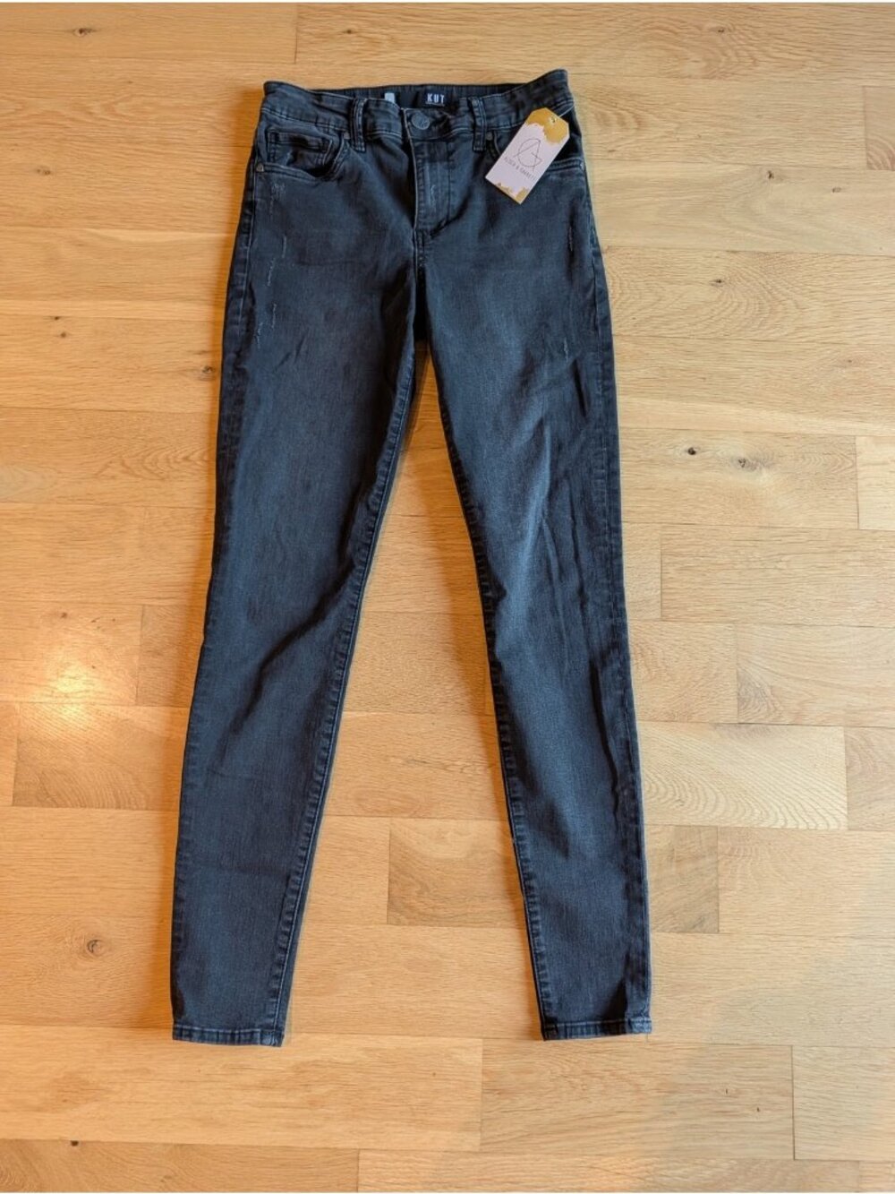 Kut From The Kloth Black Wash Mia High Rise Skinny, Size 4